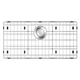 jkxoo 28-3/8’’ x 14-3/16’’ Sink Protectors for Kitchen Sink, Stainless Steel Kitchen Sink Protector, Sink Grate for Bottom of Kitchen Sink with Rear Drain, Sink Grid for Single Bowl Kitchen Sink