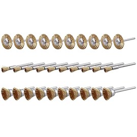 SUJAYU Wire Brush for Drill, 30 Pcs Brass Wire Wheel for Drill, Dremel Wire Brush Dremel Bits Dremel Accessories, Buffing Wheel Drill Wire Brush Drill Sanding Attachment