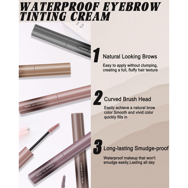 Eyebrow Colour Gel, Pack of 2, Pink Waterproof Mascara for