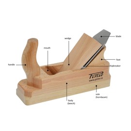 Pinie Lubná, spol. s r.o. Planer Roughing Planer with White Beech Sole 39 mm Wide Standard Plane Iron