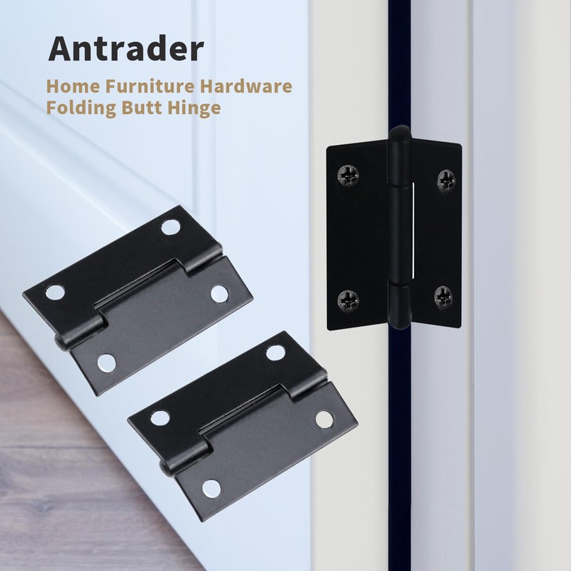 Antrader Folding Hinge, Cabinet Gate Closet Door Hinge 1-1/2'' Long