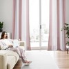 EMEMA Curtains with Eyelets, Dusky Pink/White Stripes, Voile Curtains, Semi-Transparent
