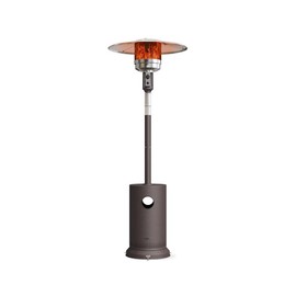EAST OAK 48,000 BTU Patio Heater for Outdoor Use With Round Table Design, Double-Layer Stainless Steel Burner and Wheels, Outdoor Patio Heater for Home and Commercial, Bronze, 31.9" x 31.9" x 86.6" - Color: Coffee
