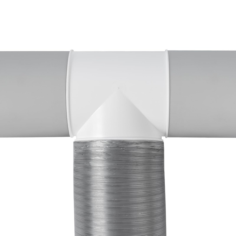 4" Inch Pack of 2 Plastic White 3 Way T
