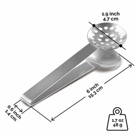 Stainless Steel Tea Bag Squeezer Tongs, 2-Pack - Effective Tea Tool for Easy Extraction, Strainer and Solid Parts, Ideal for Loose Leaf and Bagged Tea, No More Burned Fingers, Perfect Gadget