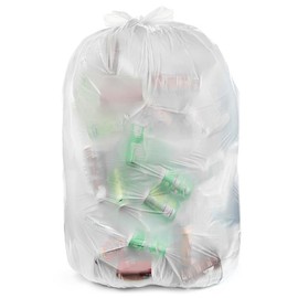 Aluf Plastics 20-30 Gallon 1.5 MIL (eq) Clear Heavy Duty Garbage Bags - 30" x 36" - Pack of 100 - For Industrial, Recycling, Storage, & Outdoor