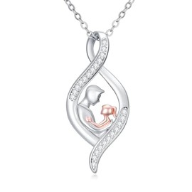 Vater Tochter Kette 925 Sterling Silber Halskette Vater Tochter Schmuck Geschenke für Damen Mädchen