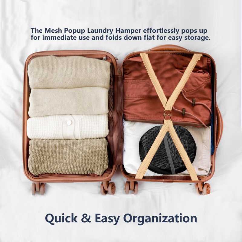 LXLOVESM Pop Up Hamper, Mesh Popup Laundry Hamper, Clothes Basket,