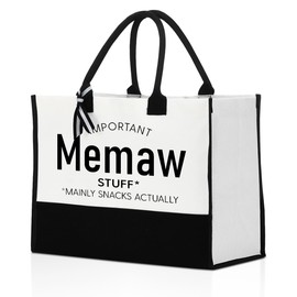 AACQQ Memaw Gifts Christmas Birthday Gifts for Memaw Grandma Gifts Retirement Appreciation Mother's Day Thank You Gifts for Grandmother, Important Memaw Stuff Tote Bag