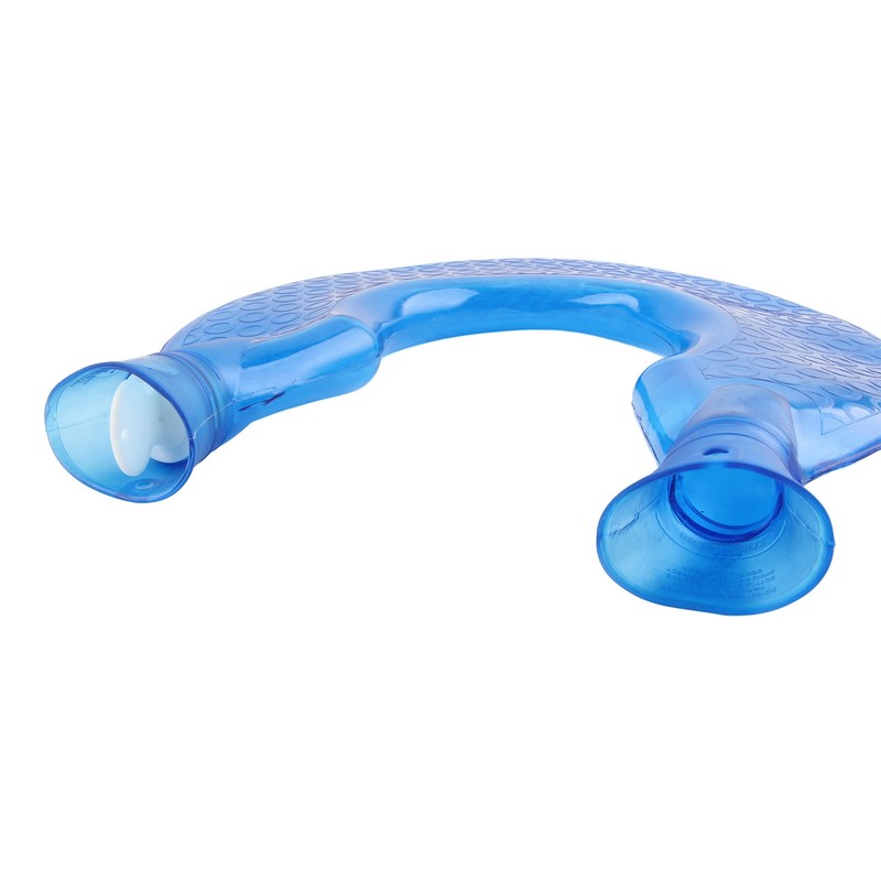1400ml U Shaped Hot Water Bag Translucent Blue PVC Heating