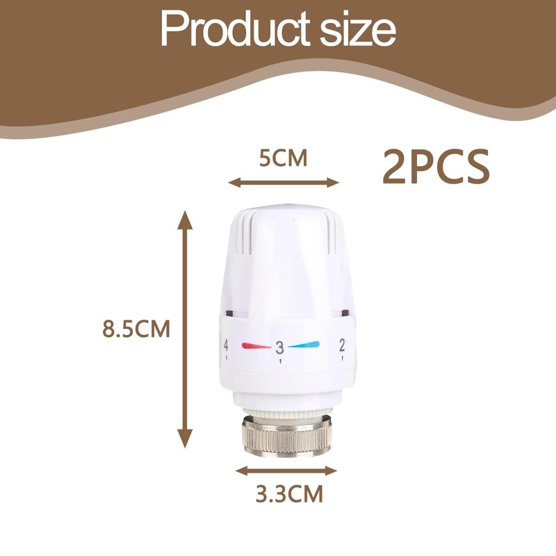 2 Pcs Radiator Valve Thermostatic, Radiator Thermostat Valve Head for