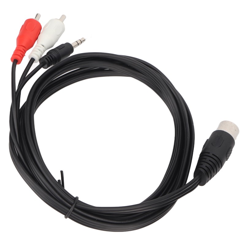 DIN 8 Pin to 3.5mm 2 RCA Cable Male to