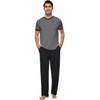 WiWi Mens Pajamas Set Short Sleeve Sleepwear Knit Nightwear 2