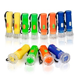 PROLOSO 30 Pcs Mini Toy Flashlights with Lanyard LED Pocket Flashlight Toy Set Kids Party Favors