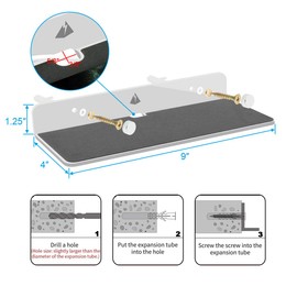 TXEsign Wall Shelf Speaker Stand, Small Wall Shelf Speaker Mount for Bluetooth Speaker, Webcam, Cell Phones, Display Shelf Acrylic Floating Speaker Shelf (9-Inch (White))