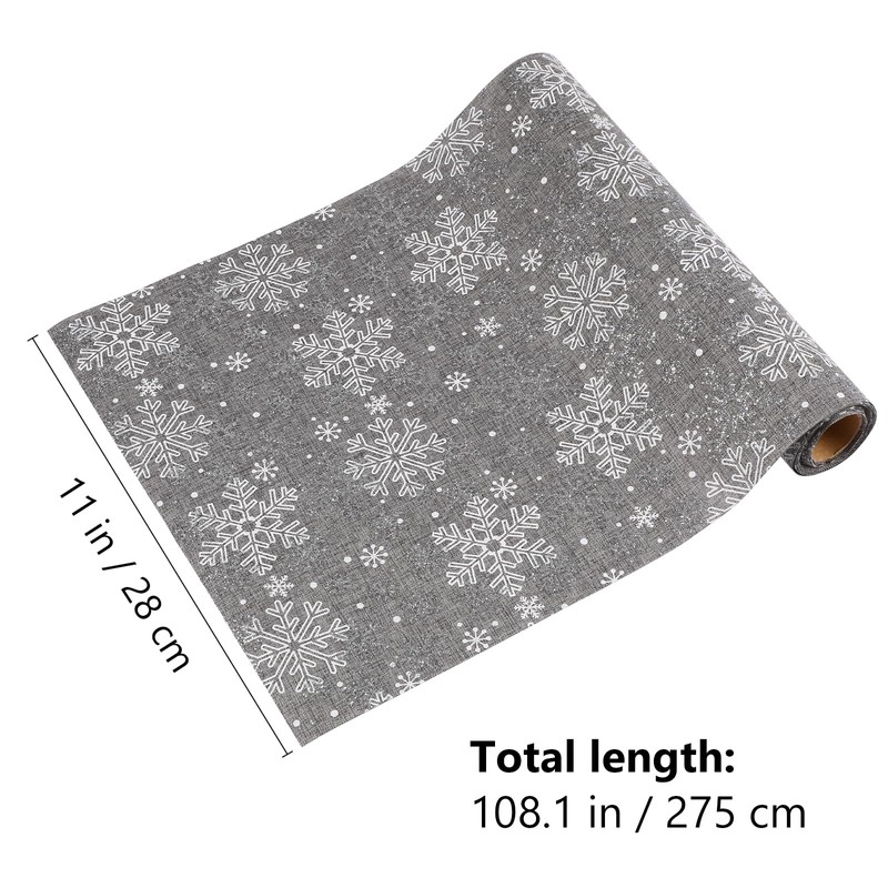 ABOOFAN Snowflake Table Runner Christmas Decorative Tablecloth Xmas Table Runner