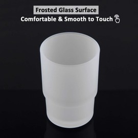 Bathroom Rinsing Cup, Angle Simple Frosted Glass Tumbler Cup, Toothbrush and Toothpaste Holder Drinking Glasses Glassware