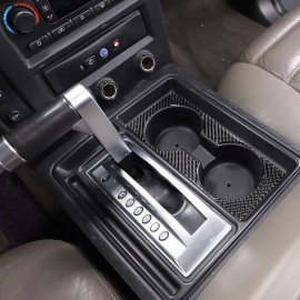 Ynei Carbon Fiber Center Cup Holder Frame Trim Sticker Fit For Hummer H2 2003-2009