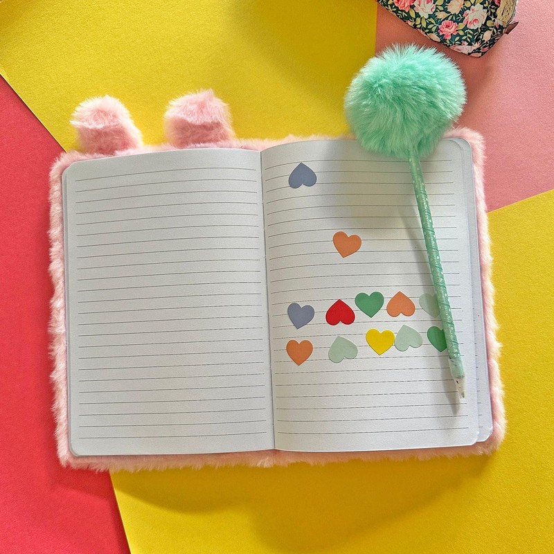 allydrew Plush Journal, A5 Lined Notebook Diary for Writing and