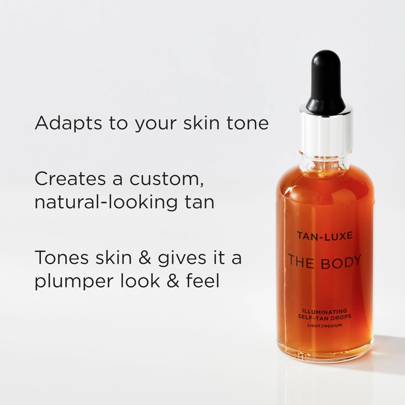 Tan-Luxe The Body Illuminating Self-Tan Drops, Customizable Self Tanning Serum,