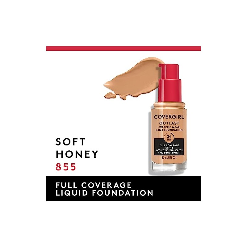Covergirl Outlast Extreme Wear 24hr Foundation Spf 855 Soft Honey