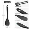 Doosu Silicone Cooking Spoon Spatula for Nonstick Cookwares (Black)