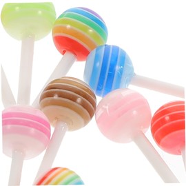 Healvian 250pcs Cute Lollipop Nail Charms DIY Candy Color Nail Art Accessories Creative Manicure Decor for Parties Events Durable Unique Design for Personal Professional Use