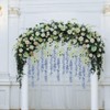 INSUNSIX 12PCS Artificial Flowers Wisteria Hanging Flowers 3.6ft Dusty Blue