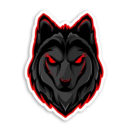 2 x 10cm Black Angry Wolf Vinyl Stickers - Wild Wolves Dog Decal Sticker #70638