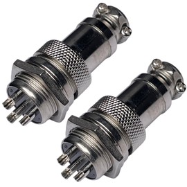 Cess Aviación Plug 3-Pins 16 mm Panel GX16 – 3 macho a hembra Socket Conector de metal – Pack de 2