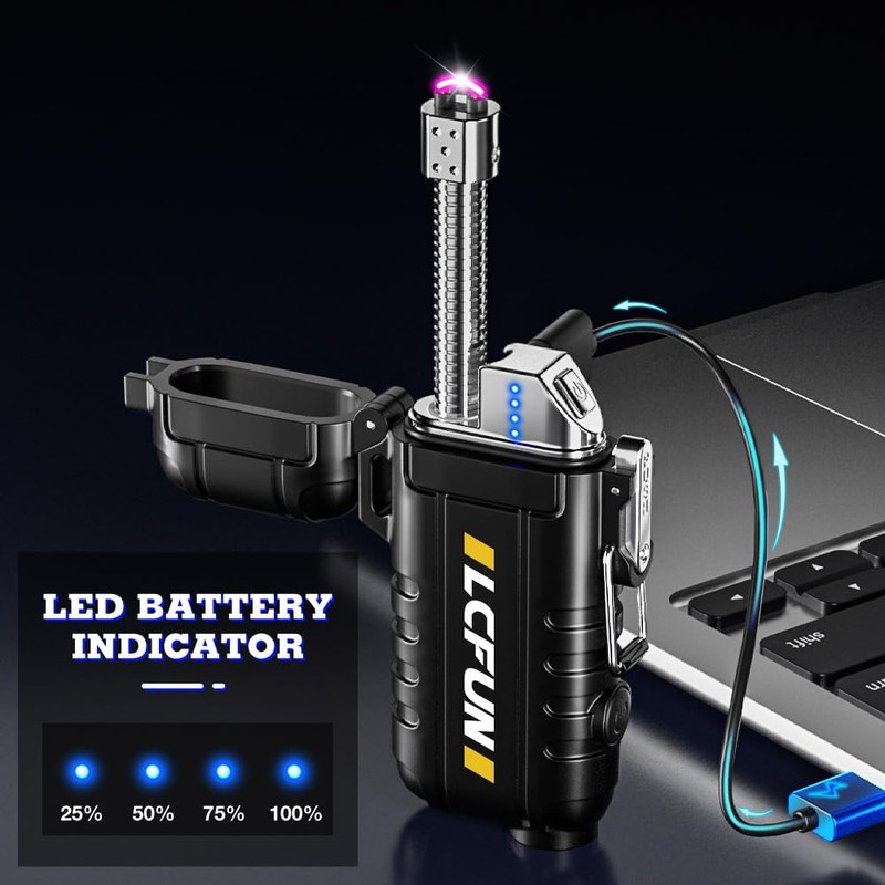 LcFun USB C Rechargeable Electric Lighter, Waterproof Plasma Lighters with