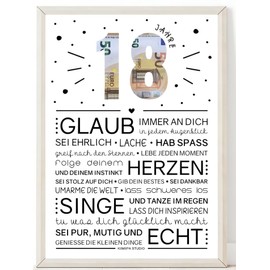 kiimiipa 18th Birthday Girl Boy, 18th Birthday Money Gift, Gifts for 18th Birthday Girl, 18th Birthday Boy Girl Picture Frame 14 x 22 cm for 18th Birthday Decoration Money Gifts