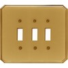 'Italia' Solid Cast Brass, Triple Toggle Wallplate, upgrade, renew, refresh!