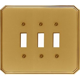 'Italia' Solid Cast Brass, Triple Toggle Wallplate, upgrade, renew, refresh!