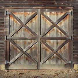 Yeele 8x8ft Rustic Barn Backdrop for Photography Shabby Old Worn Brown Wooden Doors Front Background Countryside Style Kids Boy Girl Adult Photo Booth Shoot Vinyl Studio Props
