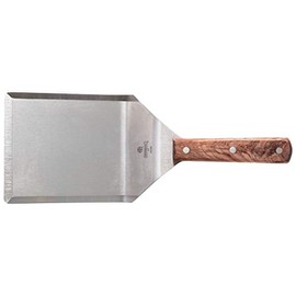 Mundial 6" x 5" Hamburger & Meat Turner Spatula – Heavy-Duty Stainless Steel, Beveled Edges, Wood Handle – Grill & Griddle Flipper for Burgers, Steaks, BBQ & Smash Burgers