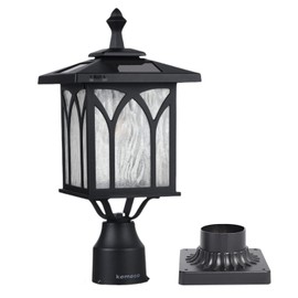Kemeco Solar Post Light Outdoor Cast Aluminum LED Lamp Fixture with 3-Inch Fitter Base for Yard Garden Post Pole Gates Pillar Mount Landscape Driveway Decor