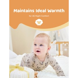 PATPAT Baby Clothes with Premium Soft Wool, Footie Pajama for Baby Boy Girl, Tencel Lyocell Romper Sleeper with 2-Way Zipper, Sunrise Haven, 0-3 Months