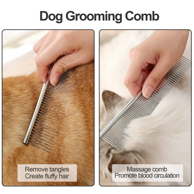 Lamoutor 7Pcs Pet Flea Comb Fine Tooth Comb and Pet