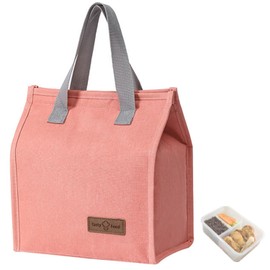 hzkais Reusable Cooler Bag, Insulated Picnic Lunch Bag, Lunch Bag Tote, Portable Cool Bags for Work Outdoor School Travel, Insulated Lunch Box Soft Cooler Cooling Tote for Adult Men Women（Pink）