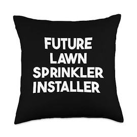 Future Lawn Sprinkler Installer Throw Pillow, 18x18, Multicolor