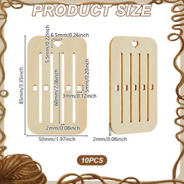 AHANDMAKER 10pcs Weaving Cards, Belt Weaving Kit Wooden Belt Weaving Tools Weaving Loom Weaving Supplies for Bag Belt Camera Strap DIY Craft Weaving Supplies, Log Colour