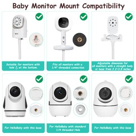 GAHOGA Baby Monitor Floor Stand Holder Mount Compatible with HelloBaby, Nanit Pro, Owlet, Infant Optics, Motorola, VAVA, Adjustable Universal Baby Camera Stand Mount