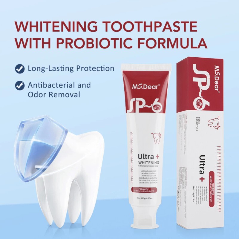 6-1Pack Probiotic Toothpaste SP-6 Whitening Tooth Oral Hygiene Clean Fresh