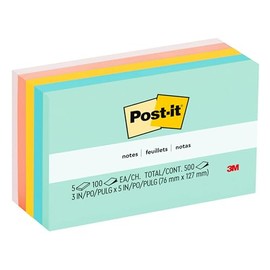 Post-it Notes - Bloc de notas adhesivas, 3 x 5 pulgadas, Marseille Collection, 5 Pads