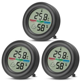 Thlevel Humidity Meter Thermometer Hygrometer Temperature Digital Indoor Room Thermometer with Comfort Levels Indicator and Holder for Office Living Room Greenhouse 3 Pieces
