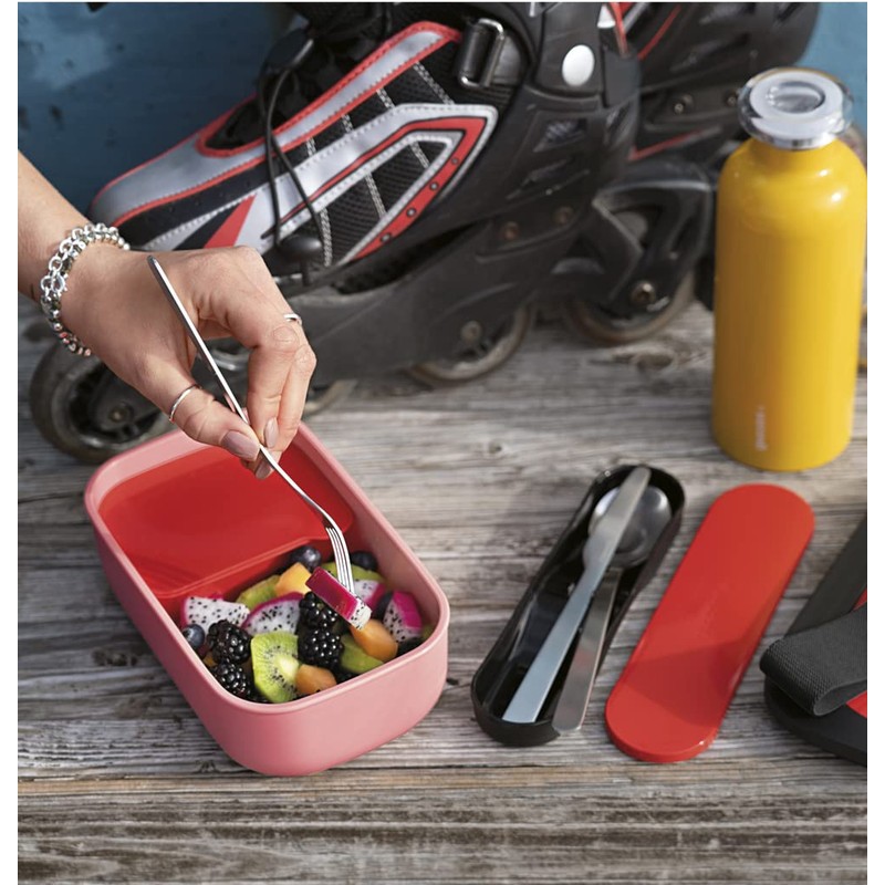 On The Go Red Travel Cutlery Store&Go