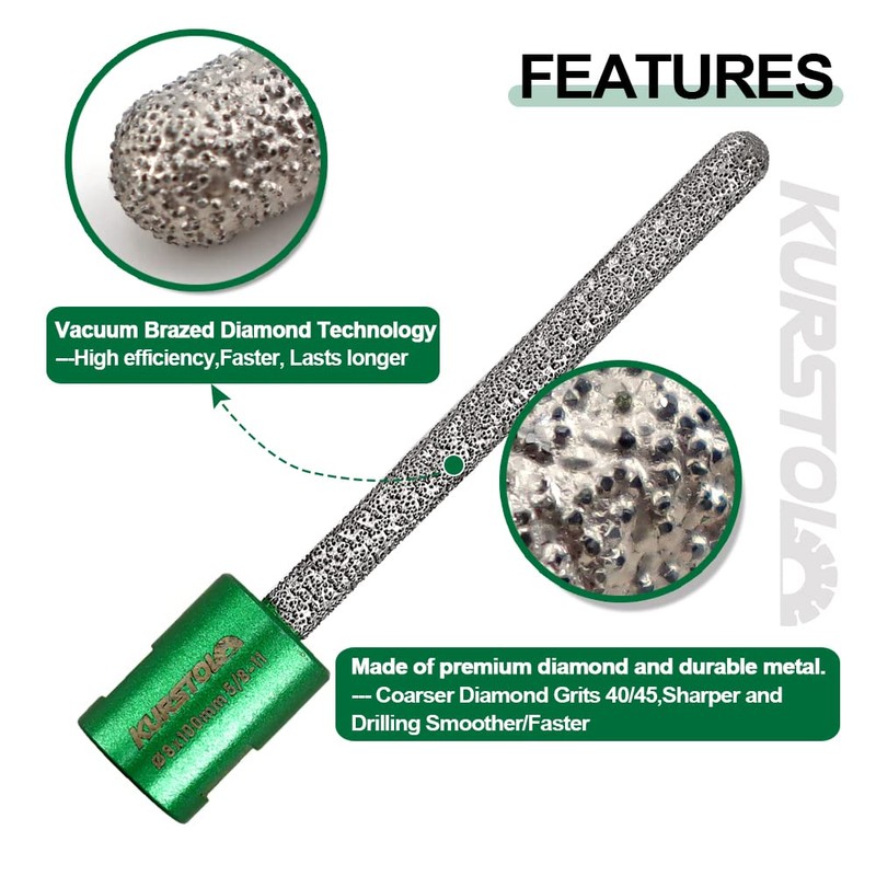 KURSTOL Diamond Mortar Raking Bit - 8mm x 100mm with