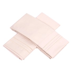 Sweet Home Collection 1500 Series Egyptian Quality Deep Pocket Pillowcase, King, Beige