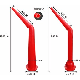 Caulking Nozzle for Sausage Caulking Gun, Reusable Caulk Nozzle Applicator, Durable Epoxy Piston Caulk Cap,Lengthened, angled, detachable and replaceable (Red-2 pieces+2 Nozzles)